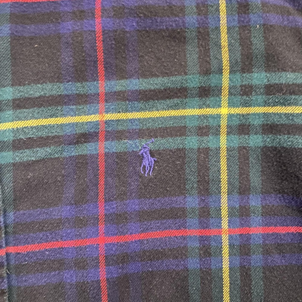 Ralph Lauren Shirt Mens 2XL Black Plaid Blake Button Down Cotton Pony Logo - Picture 3 of 10